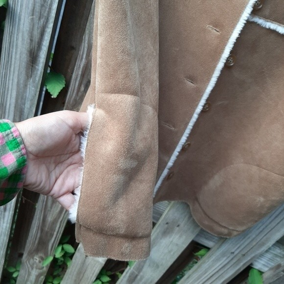 Valerie Stevens Vest Faux Suede Fully Lined Sleeveless Jacket Size LP - Picture 5 of 13